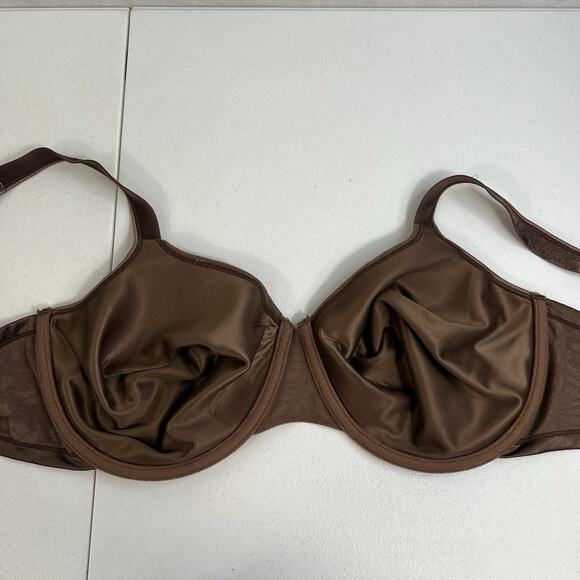 Playtex 44DD Bra Secrets Seamless Shaping Underwire Brown Floral Jacquard 4419 - Picture 9 of 13